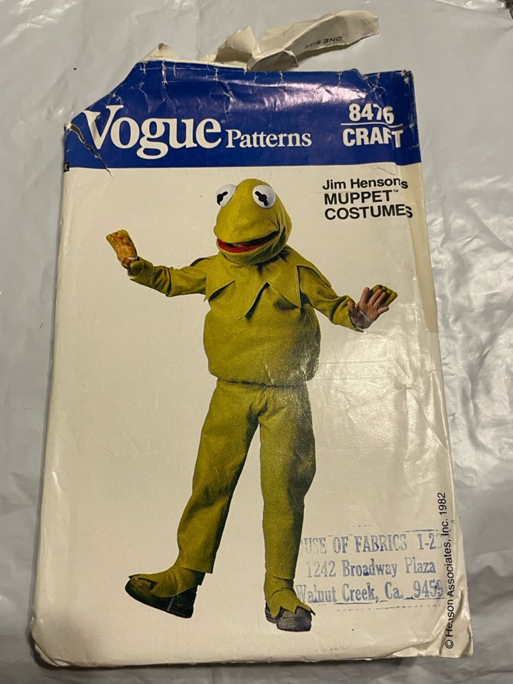 Vintage Vogue  Kermit The Frog Jim Henson Pattern #8528